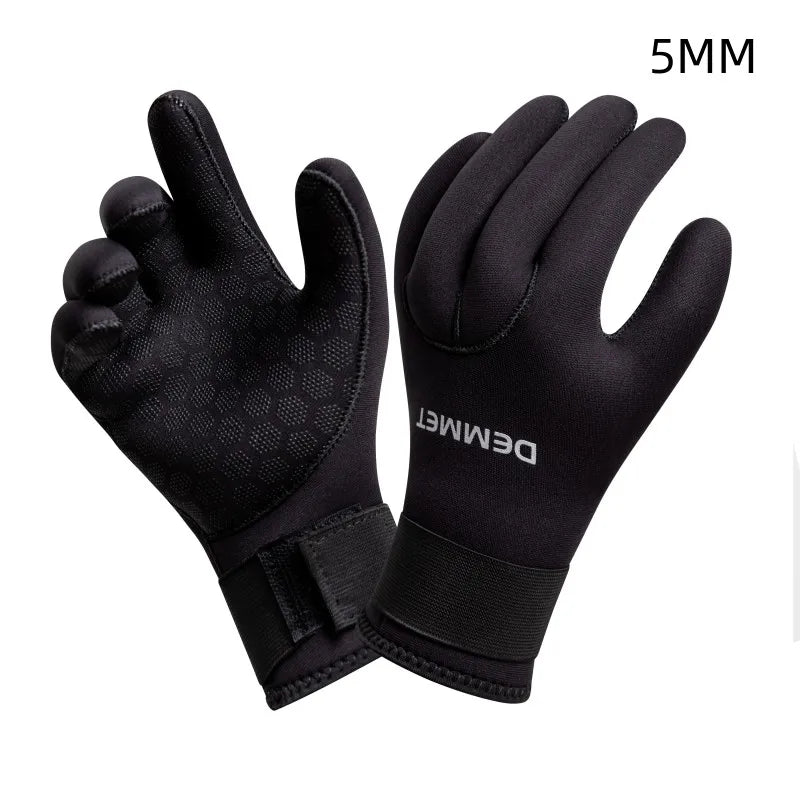 3mm 5mm Neoprene Diving Gloves - Heated Winter Wetsuit for Men &amp; Women 5MM / CHINA / S