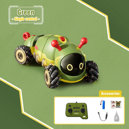 Intelligent Remote Control Insect 4WD RC Car &ndash; Spray Light Single control green
