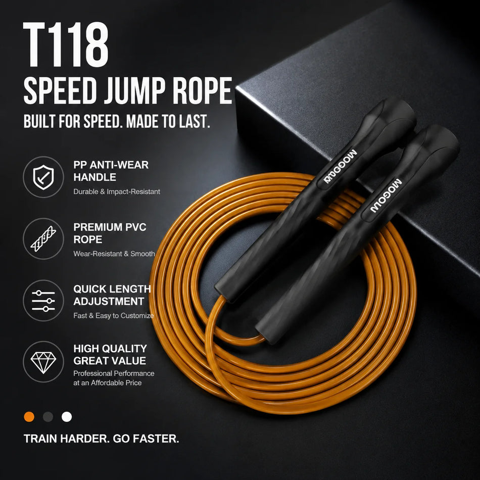 Lightweight Speed Jump Rope With Smooth Swivel Handles And Quick Adjust