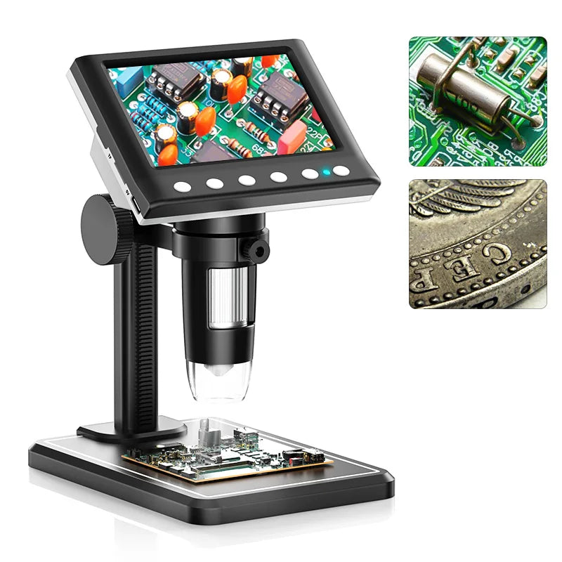 RIEVBCAU DM7 &ndash; 4.3 Inch Digital Microscope With 1000X Zoom