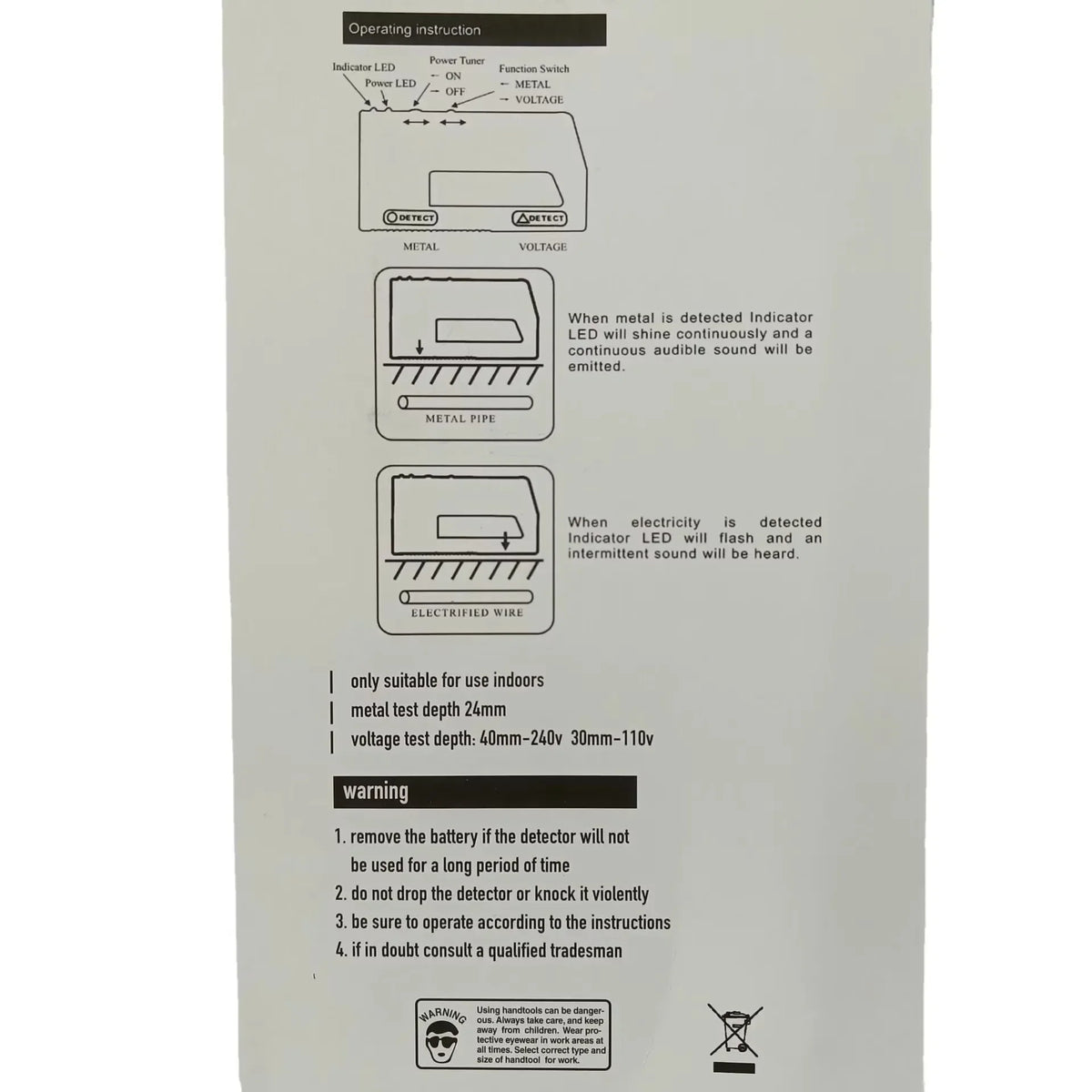 WPP123 Wall Scanner - High Sensitivity Metal Detection