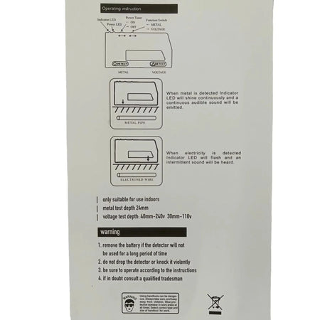 WPP123 Wall Scanner - High Sensitivity Metal Detection