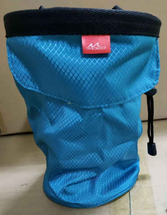 NoEnName_Null Waterproof Rock Climbing Chalk Bag with Zipper Pocket and Adjustable Belt Light Blue