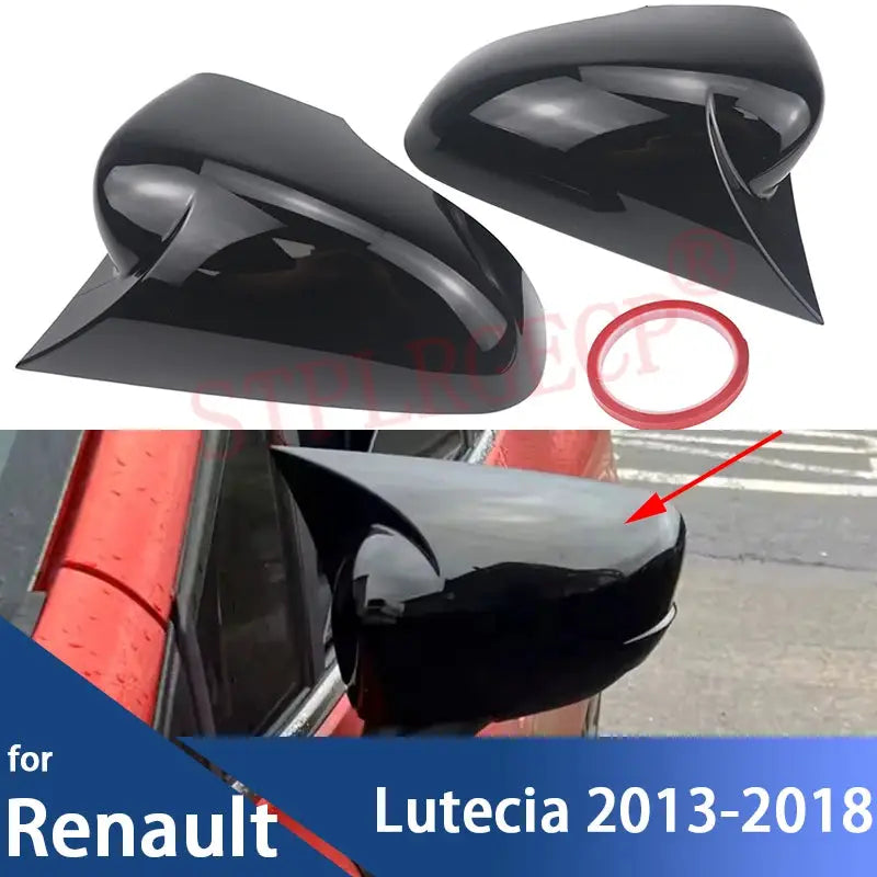 For Renault Lutecia 2013 2014 2015 2016 2017 2018 Rearview Side Wing Mirror Cover Cap Glossy Black Add-on M Style Shell by InterCyprus Trading Ltd