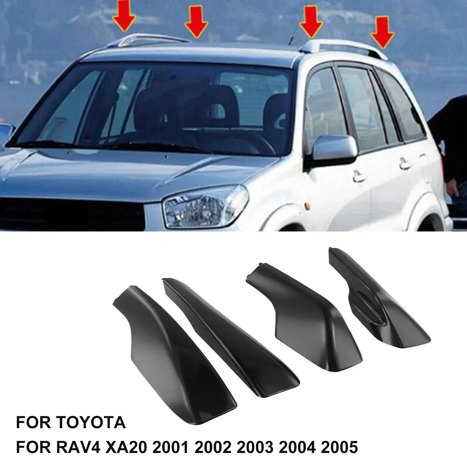 Roof Rail Roof Rack 4Pcs ABS &ndash; Durable ABS Construction