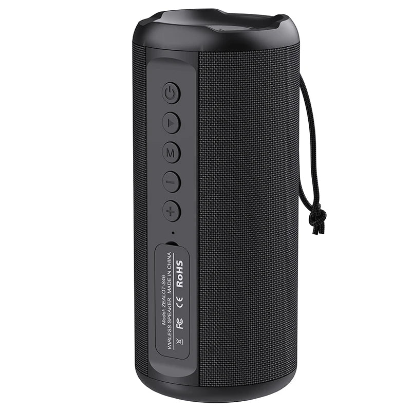 ZEALOT-S46 &ndash; IPX4 Waterproof 6 Hours Playback 10W Loud Black
