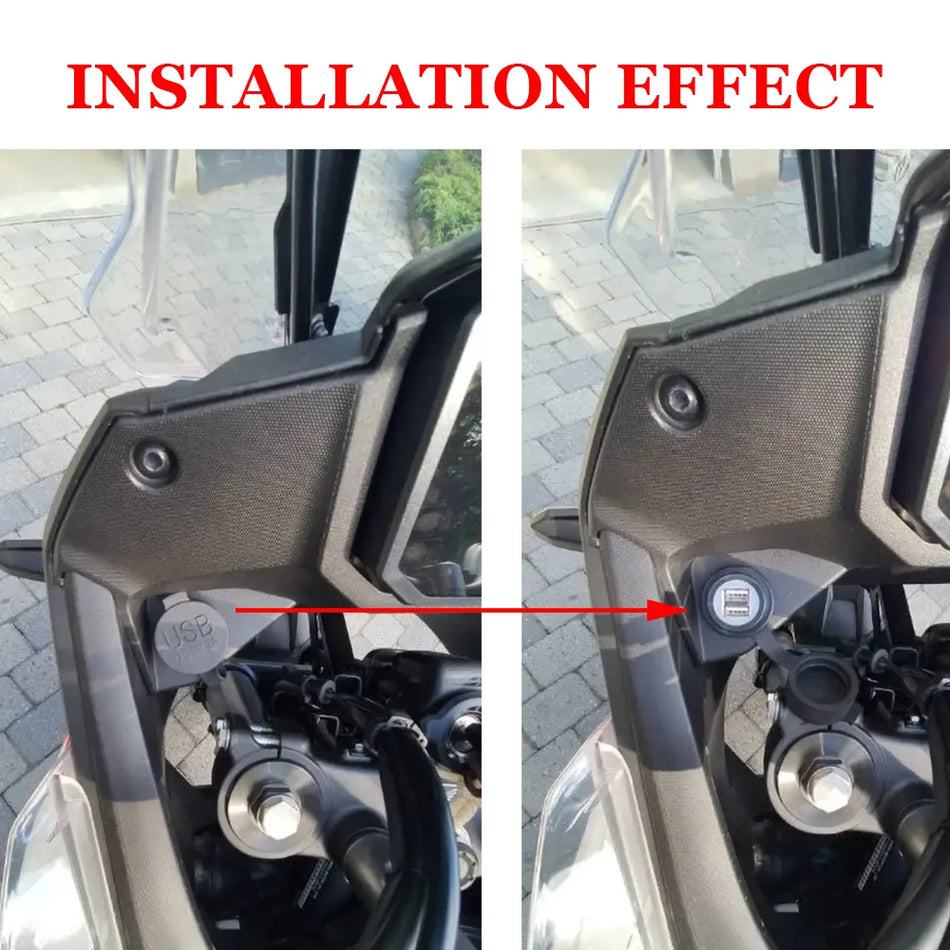 Honda XL750 Transalp Dual USB Snabbladdaruttag, ABS-plast