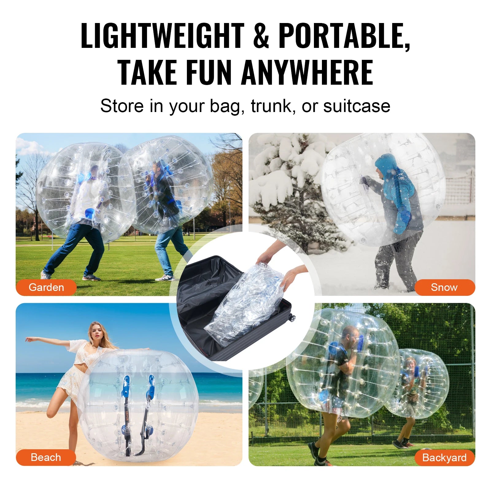 SucceBuy 4Ft Inflatable Bumper Ball &ndash; Durable 0.8mm PVC