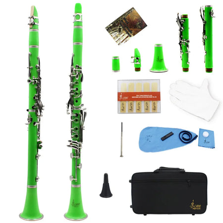 SLADE Bb 17 Keys Bakelite Clarinet &ndash; Includes Box Reed green