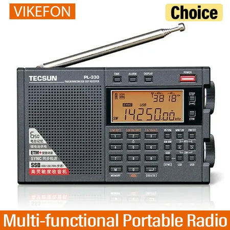 VIKEFON PL-330 Multi-functional Portable Radio with SSB DSP - Enhanced Sensitivity &amp; Selectivity, Global FM Reception, Auto Power-on Default Title