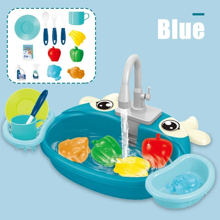 Kitchen Sink Toys Pretend Play Set &ndash; Non Electric Dishwasher blue