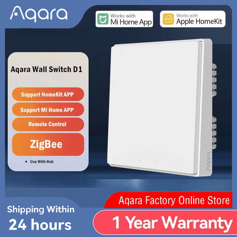 Zigbee viedais gaismas slēdzis Aqara D1 bez neitrāla HomeKit