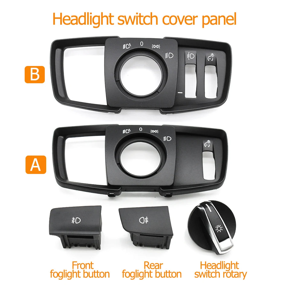 Dashboard Headlamp Switch Panel Cover For BMW F20-F36 PC ABS Durable Construction Replacement