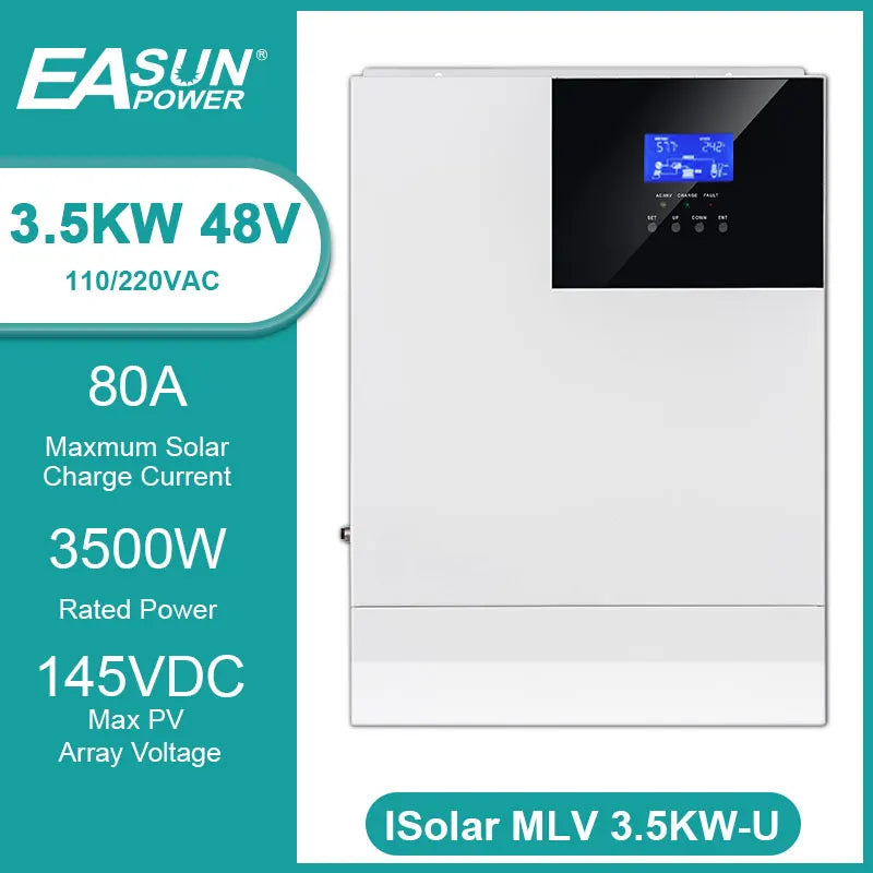 3500W Hibrit Güneş İnvertörü 48V'den 110V Saf Sinüs Dalga MPPT Kontrol Cihazı Şebekeden Bağımsız Evler İçin