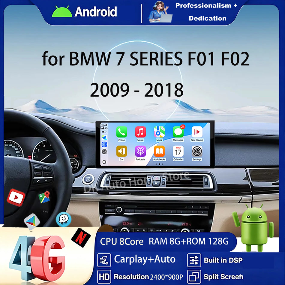 12.3 Inch Split Screen Car Video Player for BMW 7 Series F01 F02 With DSP Stereo