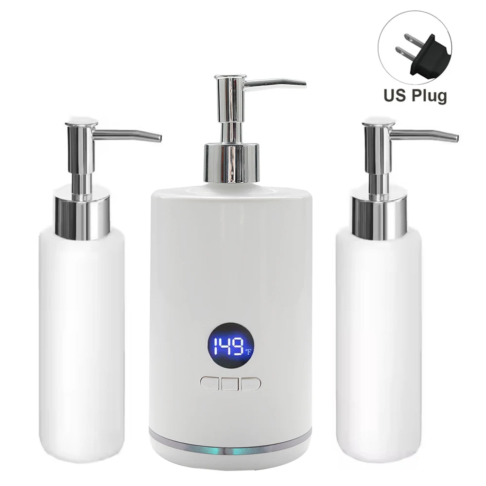 Massage Oil Warmer Lotion Heater &ndash; LED Display Timer White US Plug