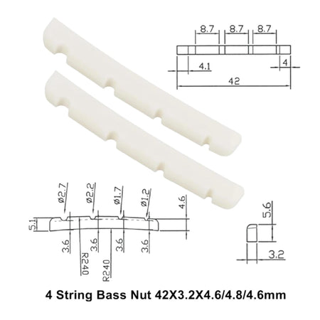 Miwayer 4/5/6 String Electric Bass Bone Bridge &ndash; Real Bone 42 3.2 4.8 mm