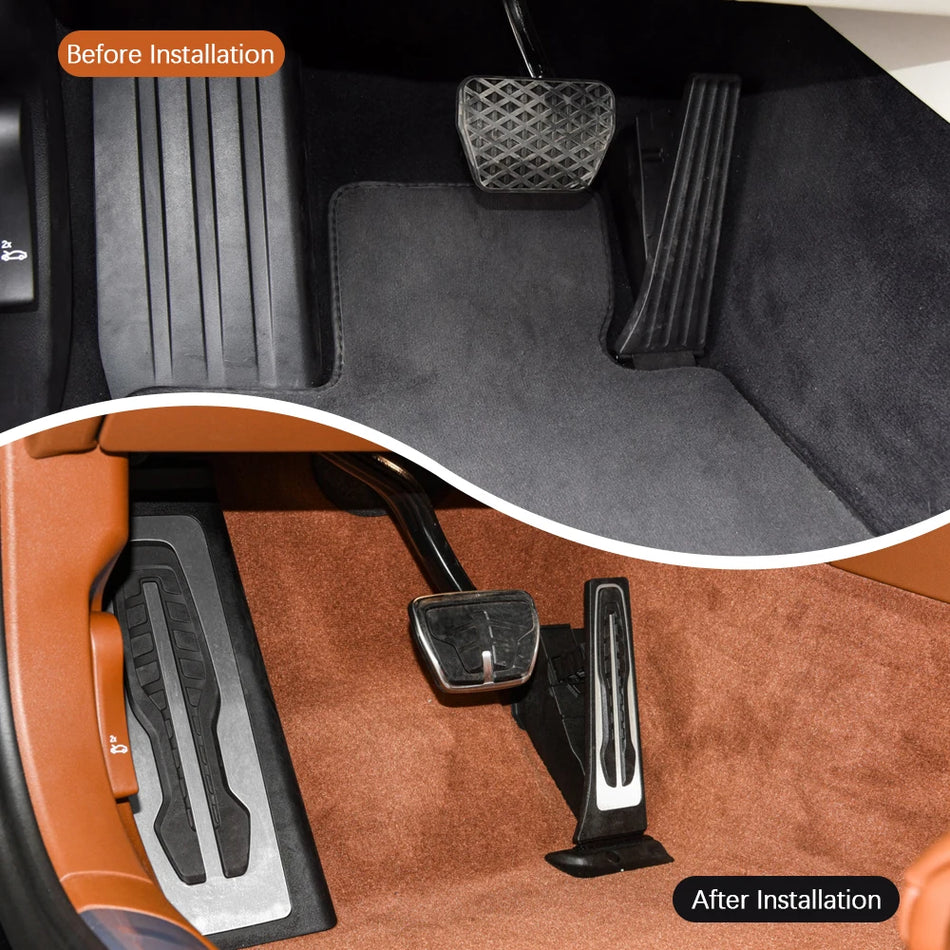 BMW 7-serien Pedalöverdrag, Rostfritt Stål Halkfri Gas- och Bromsfotplatta