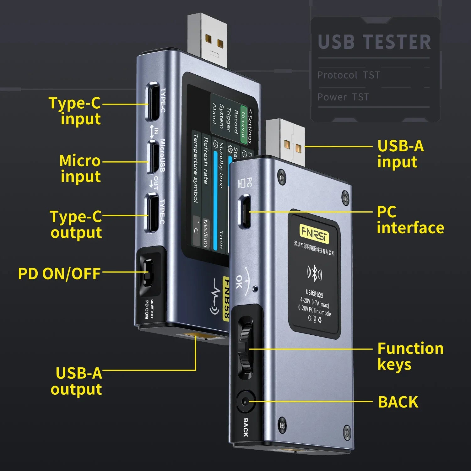 FNB58 USB Tester Voltmeter Ammeter &ndash; Fast Charge Detection and Capacity Measurement