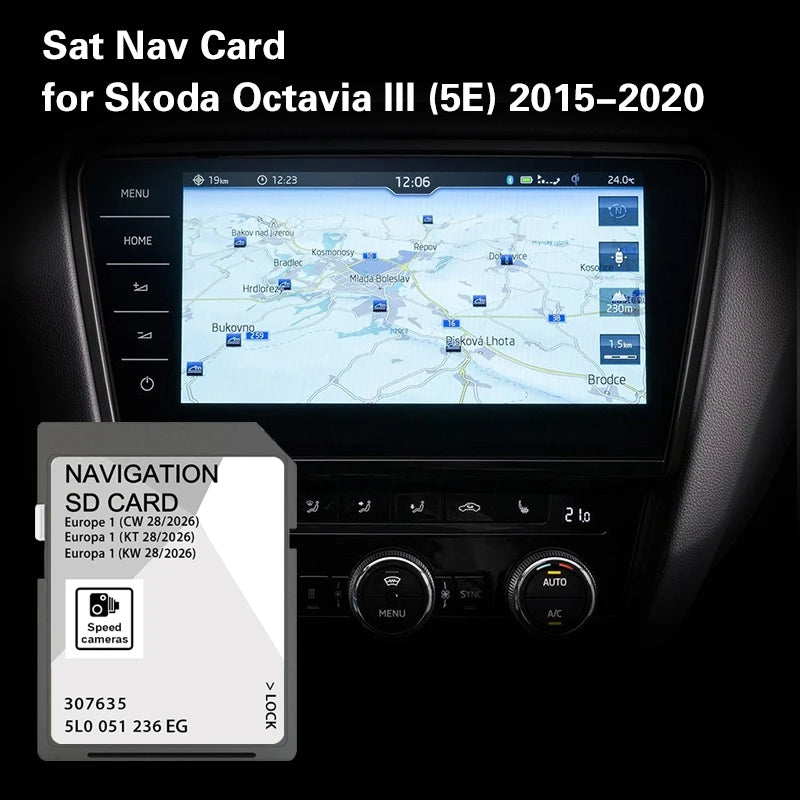 Skoda Octavia 2015-2020 Sat GPS Nav 32GB Card - EU Maps CHINA / Octavia 2016