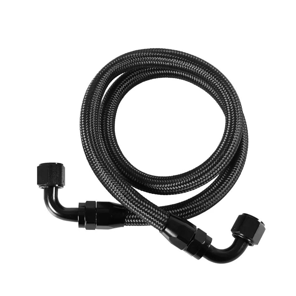Kit d'adaptateur de tuyau d'huile tressé noir AN10 0-90 degrés