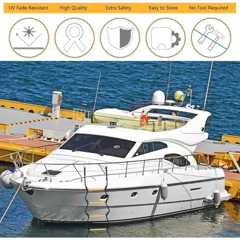 5-Step Boat Yacht Ladder - Durable Rope Ladder for Kayaks, Motorboats &amp; Canoes