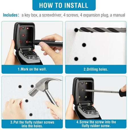 Password Combination Key Lock Box &ndash; Outdoor Waterproof