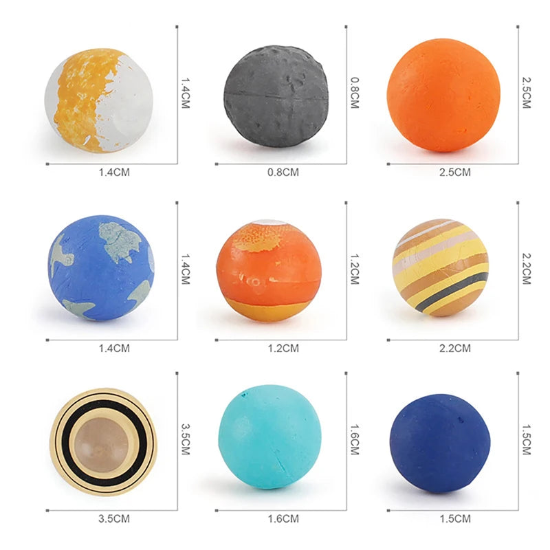 Educational 9-Piece Solar System Model Set - PVC Planetary Science Toys for Kids