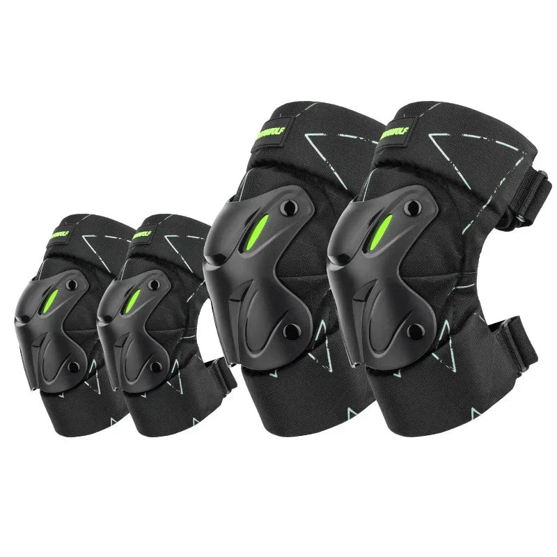 Motorcycle Elbow and Knee Pads with Adjustable Protection Armor Star Black