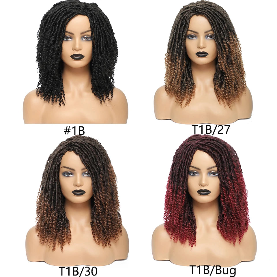 Wakego Goddess Faux Locs Short Dreadlock Wig with Curly Ends for All