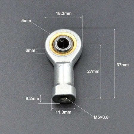 Rod End Bearing 5mm 6mm 8mm 10mm - Self Lubricating Joint Female 5mm / CHINA / Left Thread