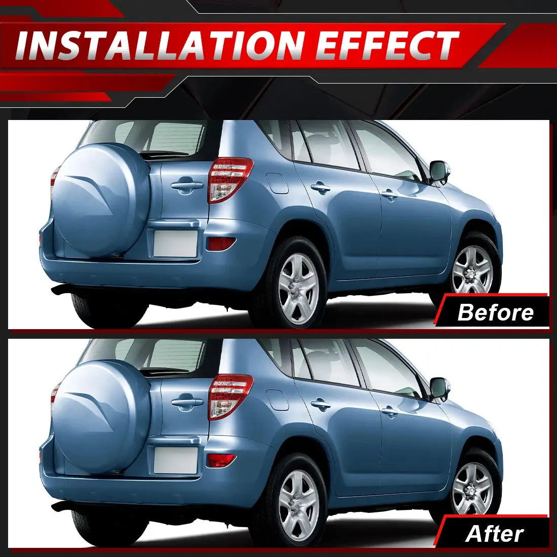 Rear Bumper Reflector Lights NO BULB For Toyota RAV4 2005-2012 Tail Parking Brake Light Warming Signal 81456-42010 81457-42010 by InterCyprus Trading Ltd