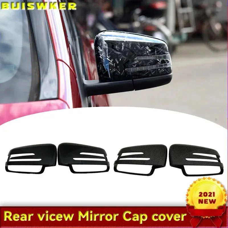 For Mercedes-Benz W204 E W212 W176 W246 CLS C218 GLA X156 Rear view Mirror Covers ABS Carbon Fiber Gloss Black by InterCyprus Trading Ltd