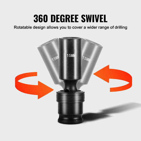 SucceBuy 360 Swivel Socket Set 3 Eighth Inch - Cr Mo Alloy
