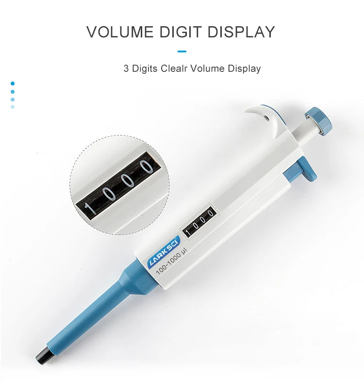 Larksci Adjustable Digital Micropipette &ndash; Ergonomic Low Force Design CN / 10-100ul