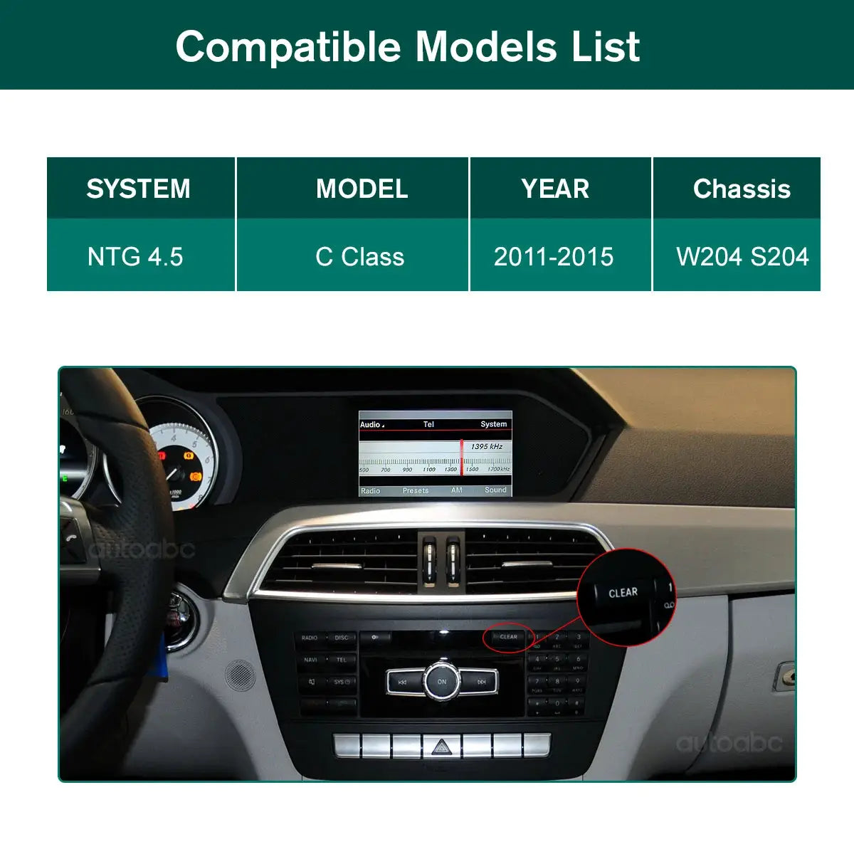 Wireless Carplay Android Auto 8.8"Multimedia Screen For Mercedes Benz W204 C Class NTG4.5 System 2011-2015 Support Mirror link by InterCyprus Trading Ltd