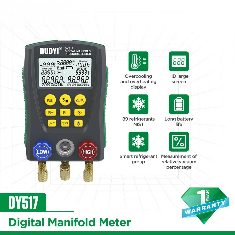 DY517 Digital Vacuum Pressure Manifold &ndash; Digital Readout