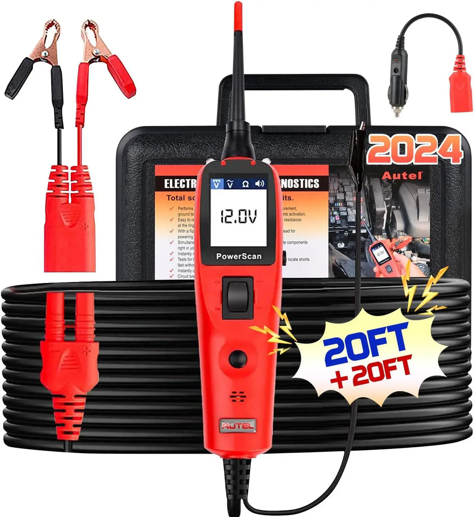 Автел PowerScan PS100 Автомобилен Тестер на Вериги 12V/24V с Цифров Волтметър