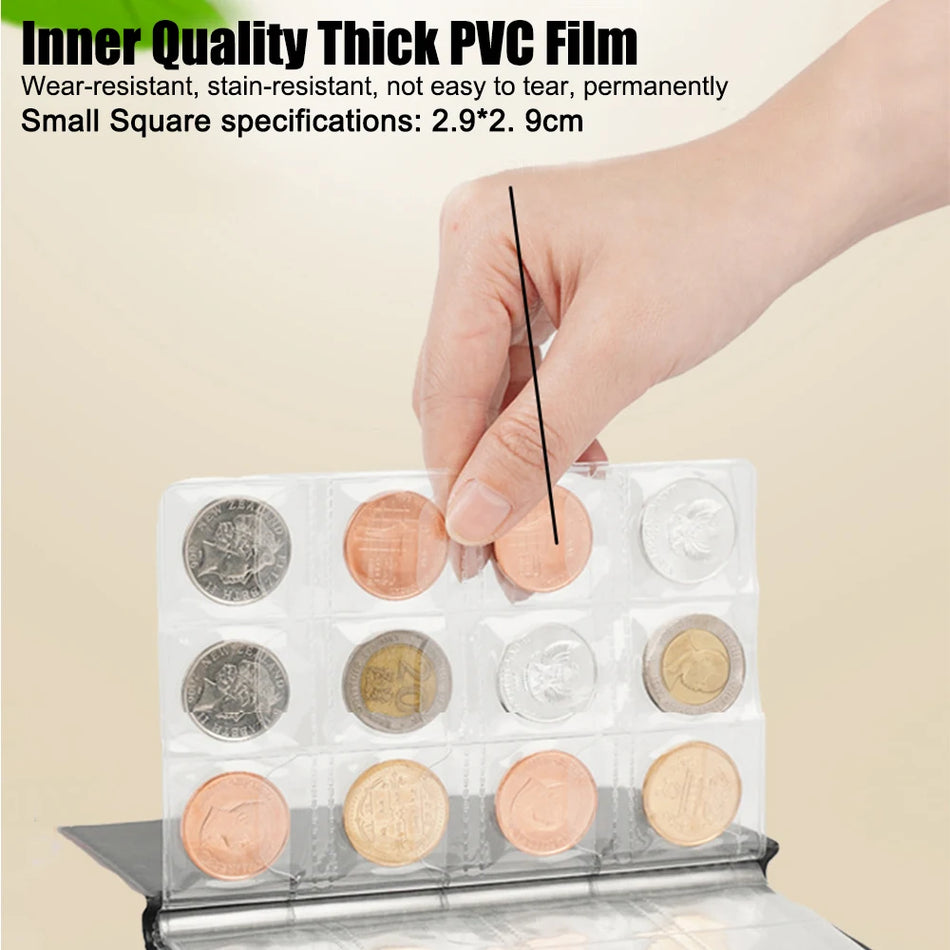 120-Pocket Coin Album, Mini Penny Storage Book, Coin Holder Organizer