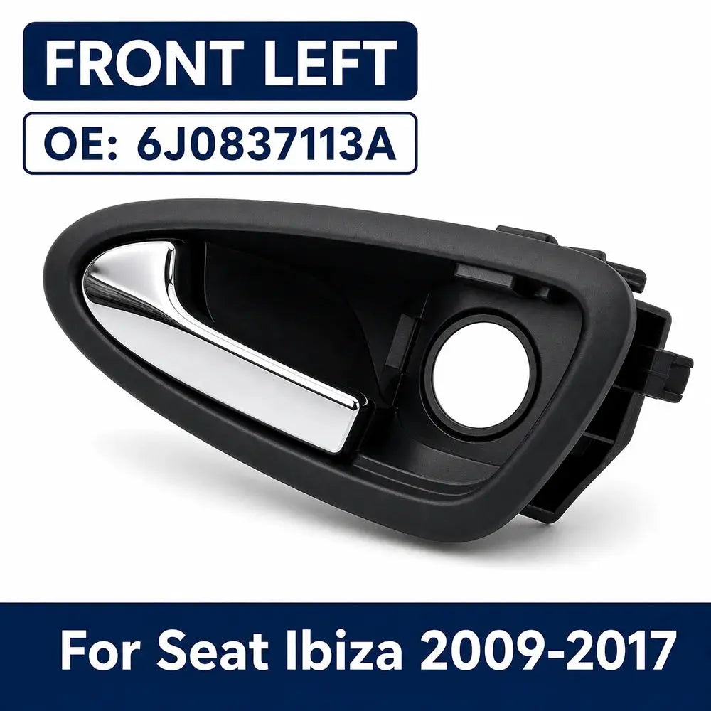 Plastic Door Handles Bright Silver for Seat Ibiza 6J0837113A 6J0837114A by InterCyprus Trading Ltd