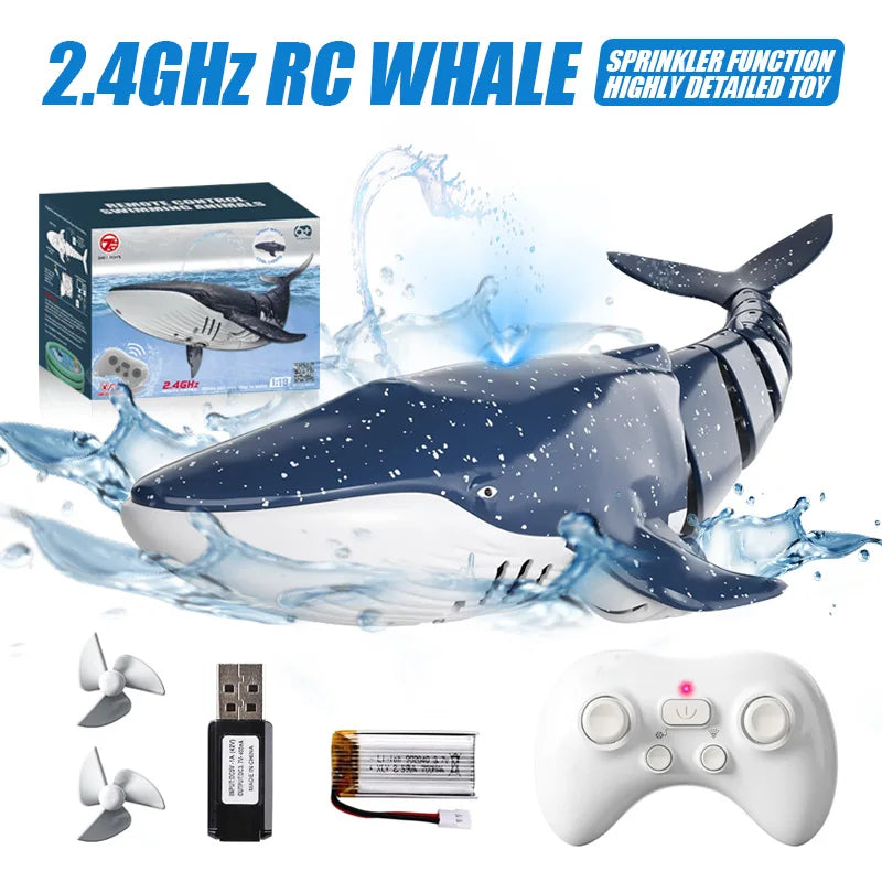 Smart RC Shark Remote Control Toy &ndash; Water Spraying Bath Toy B-Blue / CHINA