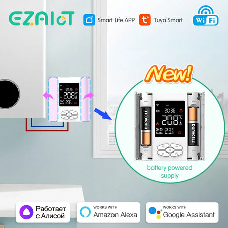 Tuya WiFi Smart Thermostat &ndash; Battery Powered Boiler Control