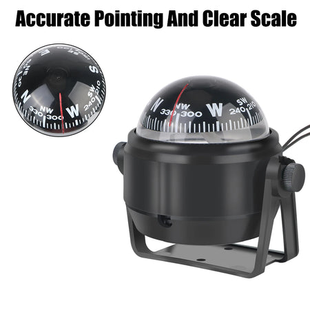 LC550 12V Waterproof Boat Compass &ndash; LED Light Navigation