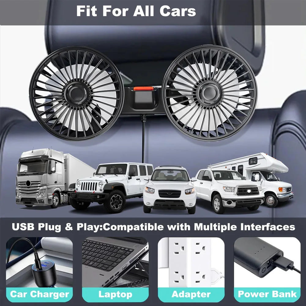 New Car Fan &ndash; 3-Speed Seat Back Cooling 360 Degree Rotation