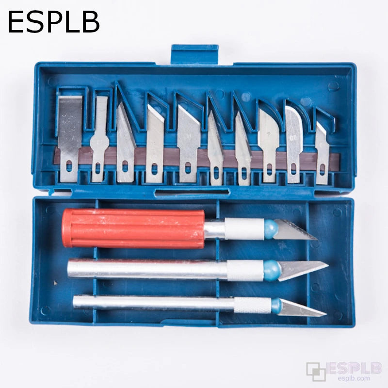 ESPLB 13-Piece Metal Scalpel Knife Set with Carving Handles and Blades Set 2 / CHINA