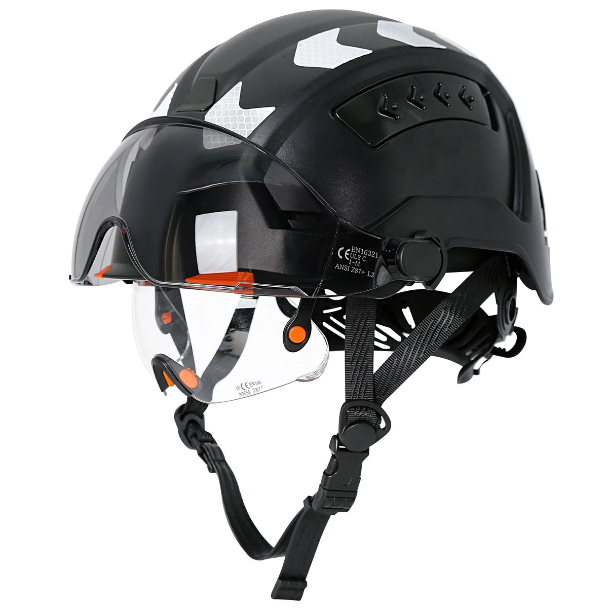 Aolamegs L8AQM0000 Safety Helmet &ndash; Double Goggles Included Black