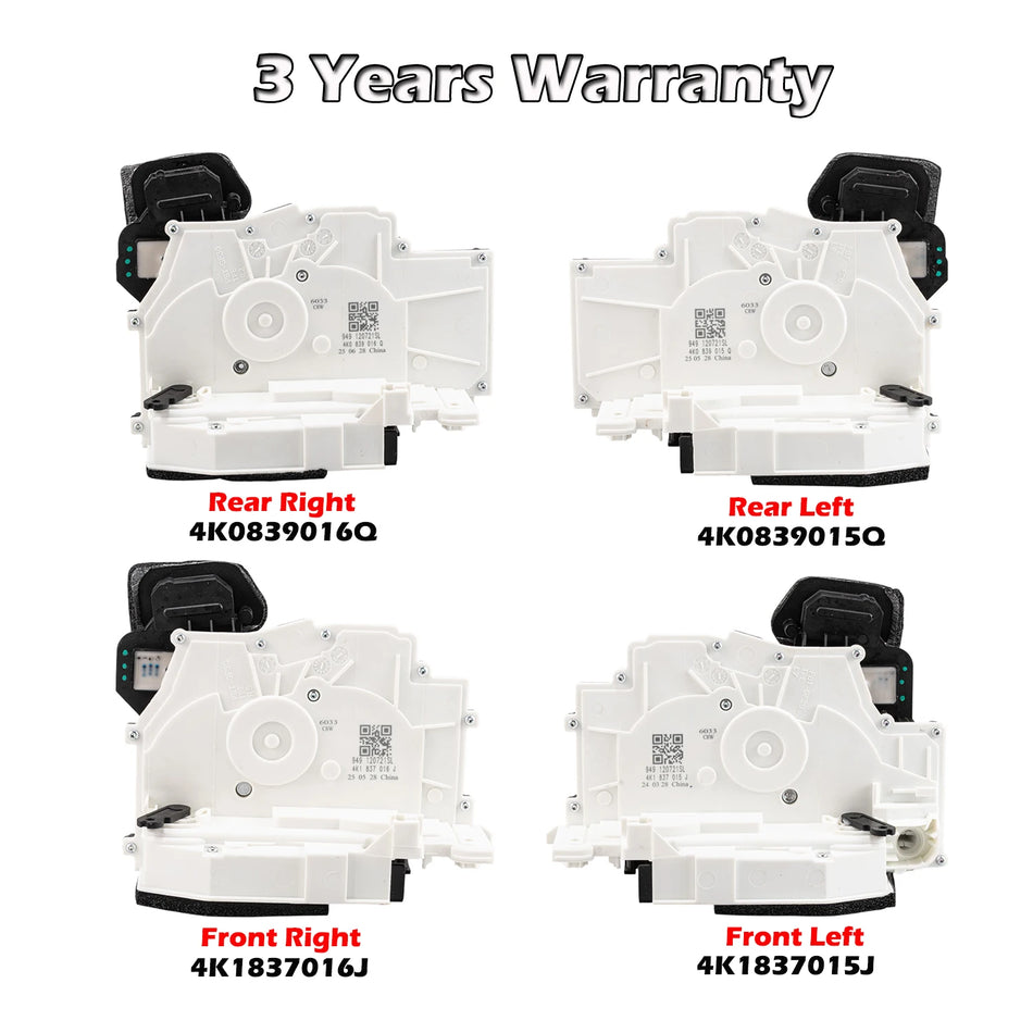 Door Lock Actuator Set for Audi A6 C8 A7 Q8 Front Left Right Rear Premium Replacement for Central Locking System