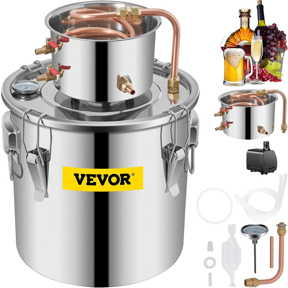 VEVOR Distiller Moonshine Kit 3 5 8 Gal Copper Pump