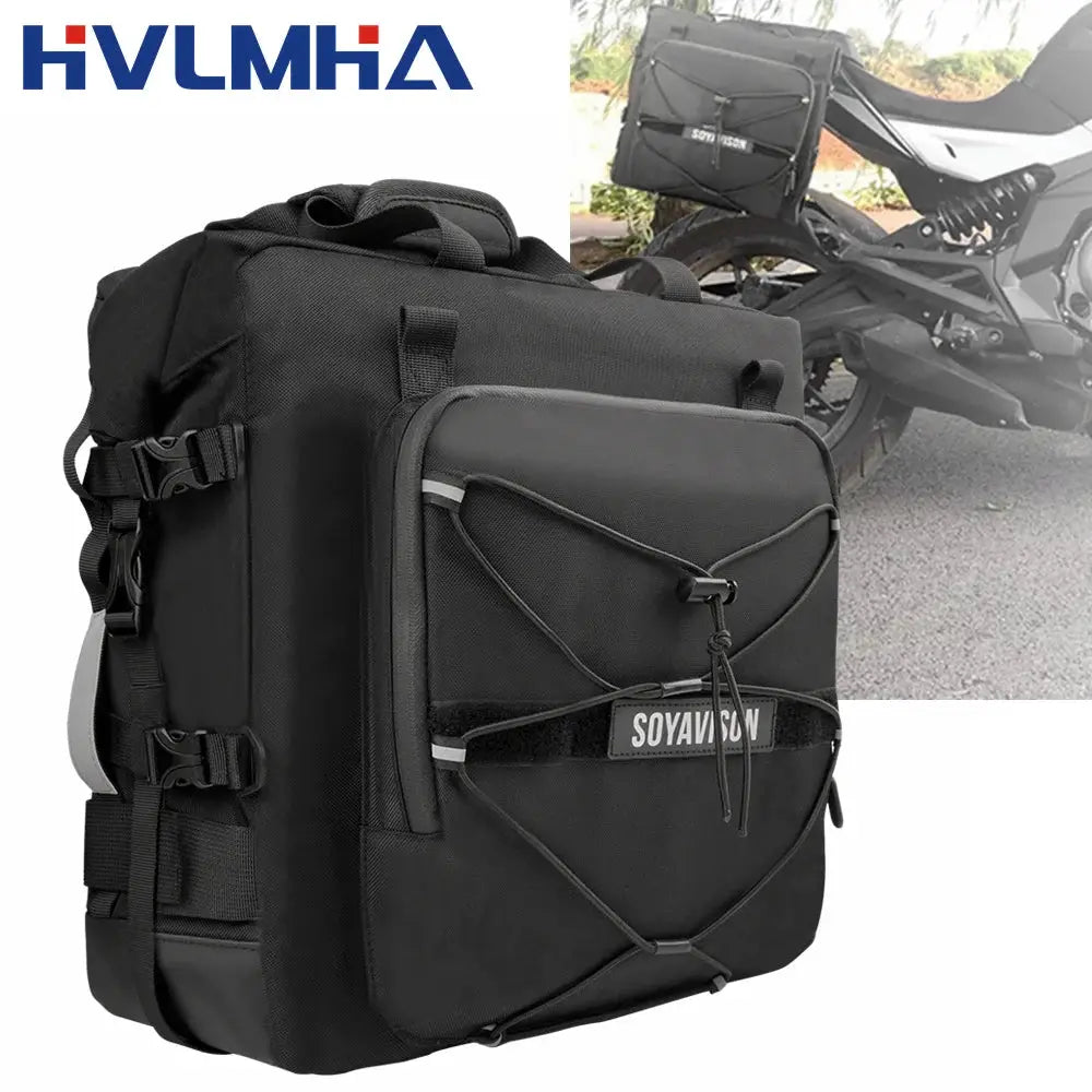 Motorcycle Accessories Frame Crash Bars Bag SaddleBag 20L Universal Side Rear Seat Bag Pack Travel Motorbike Luggage Storage by InterCyprus Trading Ltd