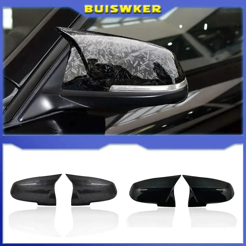 Replacement carbon Black For BMW 1 2 3 4 Series F20 F30 F31 F32 F36 2012 - UP 320i 328i Side Rearview Mirror Cover Caps by InterCyprus Trading Ltd